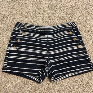 Banana Republic Navy and White Striped High Waist Shorts
